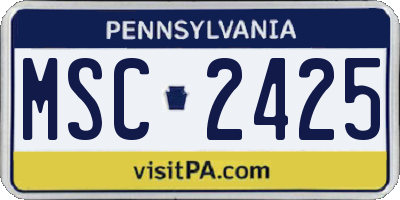 PA license plate MSC2425