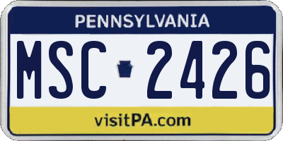 PA license plate MSC2426