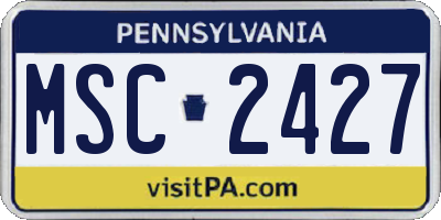 PA license plate MSC2427
