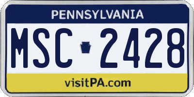 PA license plate MSC2428