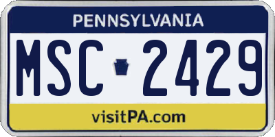 PA license plate MSC2429