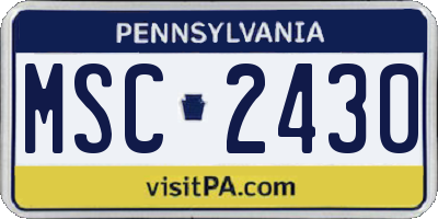 PA license plate MSC2430