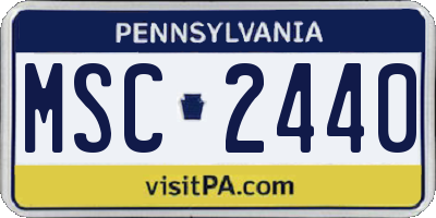 PA license plate MSC2440