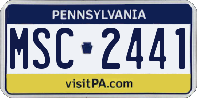PA license plate MSC2441