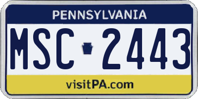 PA license plate MSC2443