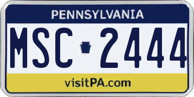 PA license plate MSC2444