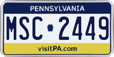 PA license plate MSC2449