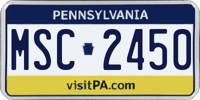 PA license plate MSC2450