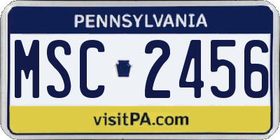 PA license plate MSC2456