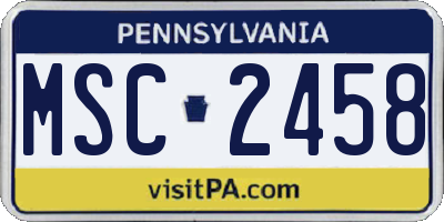 PA license plate MSC2458