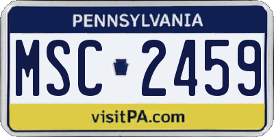PA license plate MSC2459