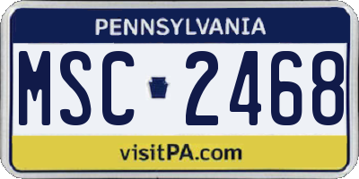 PA license plate MSC2468