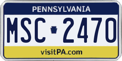 PA license plate MSC2470