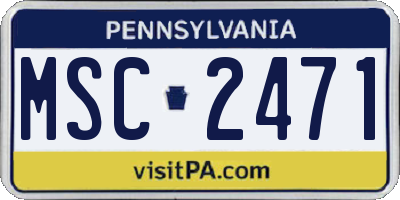 PA license plate MSC2471