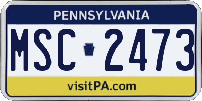 PA license plate MSC2473
