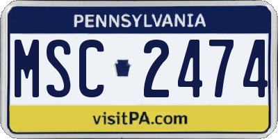PA license plate MSC2474