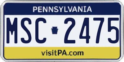 PA license plate MSC2475