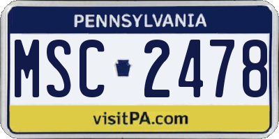 PA license plate MSC2478