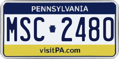 PA license plate MSC2480