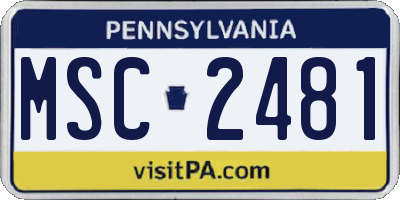 PA license plate MSC2481