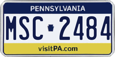 PA license plate MSC2484