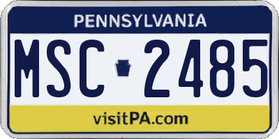 PA license plate MSC2485