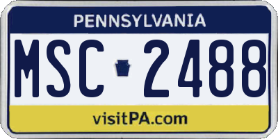 PA license plate MSC2488