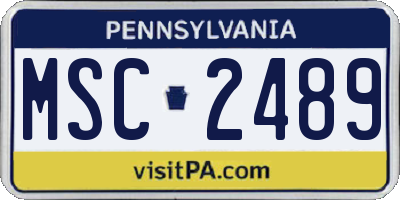PA license plate MSC2489