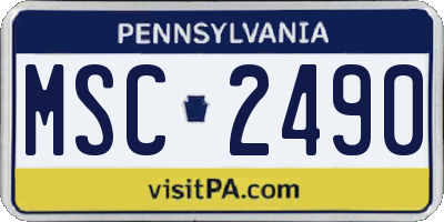 PA license plate MSC2490