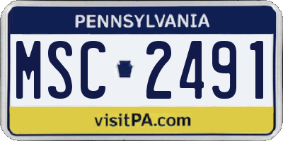 PA license plate MSC2491