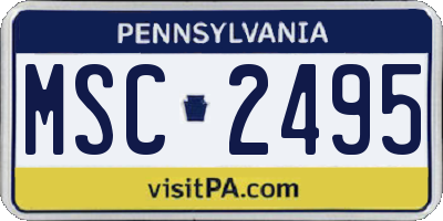 PA license plate MSC2495