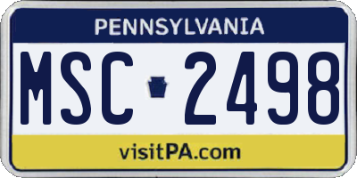 PA license plate MSC2498