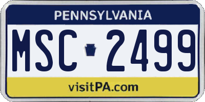 PA license plate MSC2499