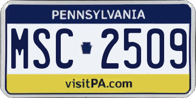 PA license plate MSC2509