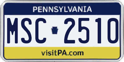 PA license plate MSC2510