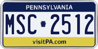PA license plate MSC2512