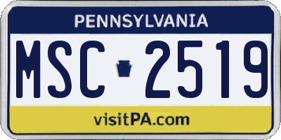 PA license plate MSC2519