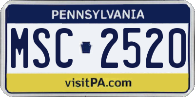 PA license plate MSC2520