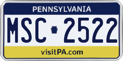 PA license plate MSC2522