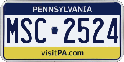 PA license plate MSC2524