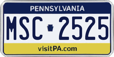 PA license plate MSC2525
