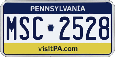 PA license plate MSC2528