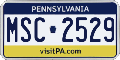 PA license plate MSC2529