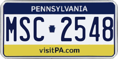 PA license plate MSC2548