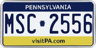 PA license plate MSC2556