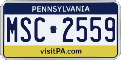 PA license plate MSC2559