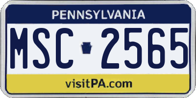 PA license plate MSC2565