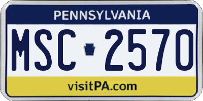 PA license plate MSC2570