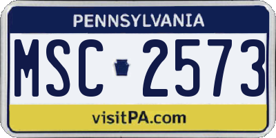 PA license plate MSC2573