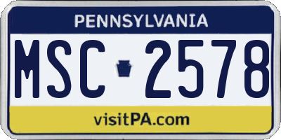 PA license plate MSC2578